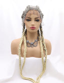 30 INCH Lace Front Hand 4 Dutch Braids Cornrow Braided-3-2