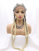 30 INCH Lace Front Hand 4 Dutch Braids Cornrow Braided-3-2
