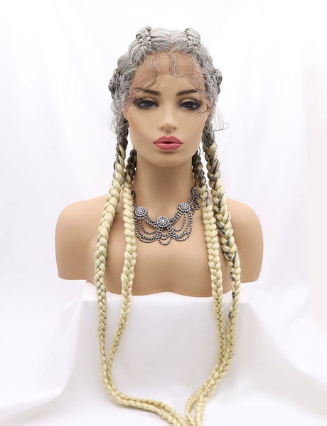30 INCH Lace Front Hand 4 Dutch Braids Cornrow Braided-3-2