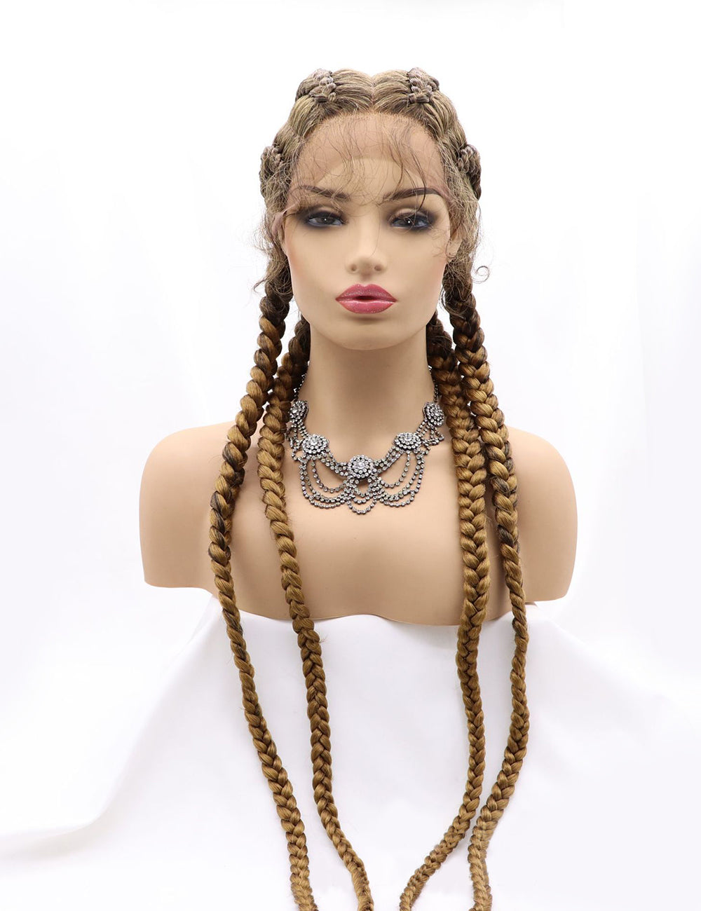 30 INCH Lace Front Hand 4 Dutch Braids Cornrow Braided-3-3