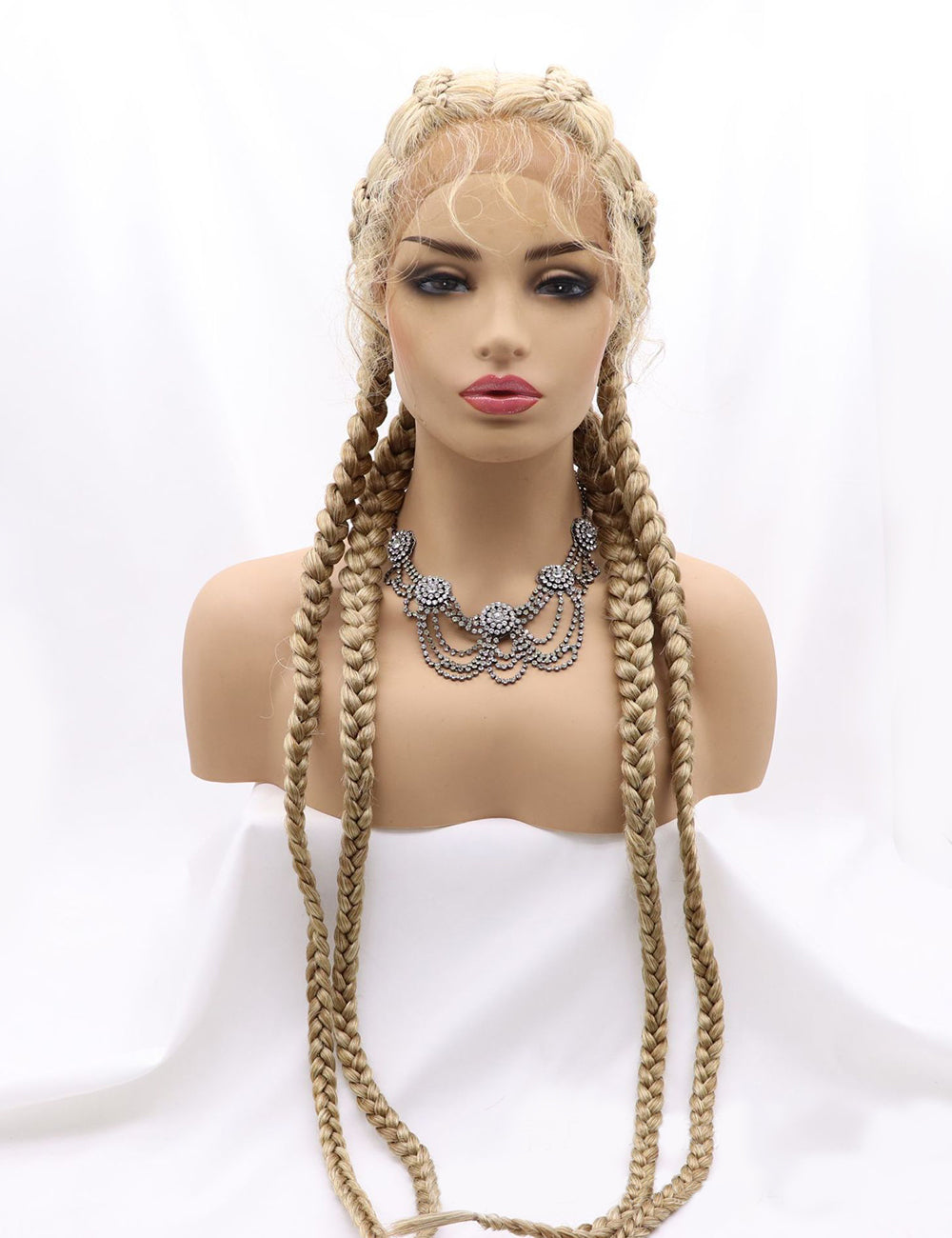 30 INCH Lace Front Hand 4 Dutch Braids Cornrow Braided-3-4