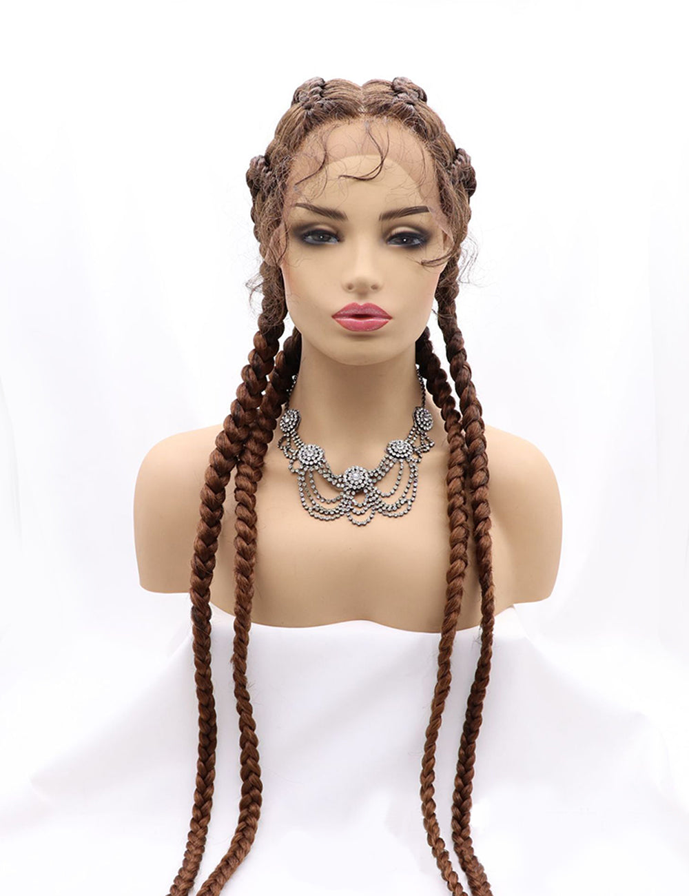 30 INCH Lace Front Hand 4 Dutch Braids Cornrow Braided-3-5