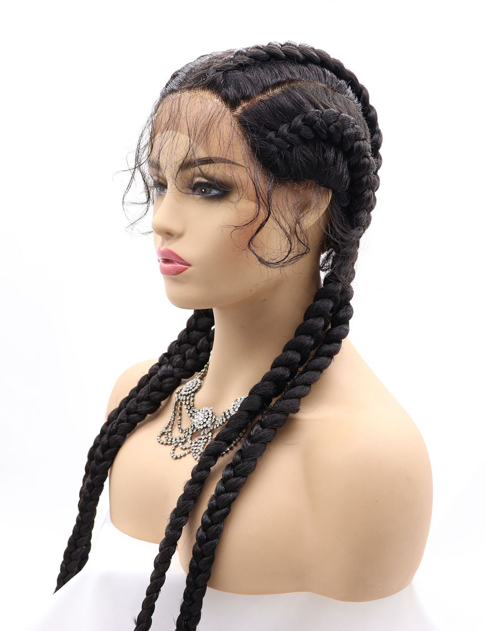 30 INCH Lace Front Hand 4 Dutch Braids Cornrow Braided-3-6