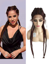 30 INCH Lace Front Hand 4 Dutch Braids Cornrow Braided-3