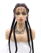 30 INCH Lace Front Hand 4 Dutch Braids Cornrow Braided-4