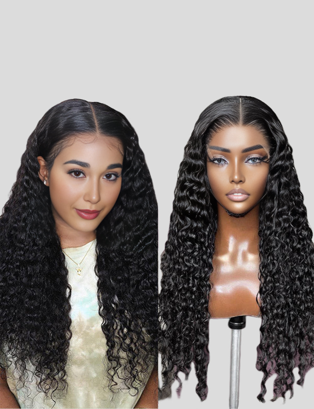 30 Inch Brazilian Deep Wave Closure Wigs 4x4 Lace Closure Wigs 250% Density Human Hair Wig