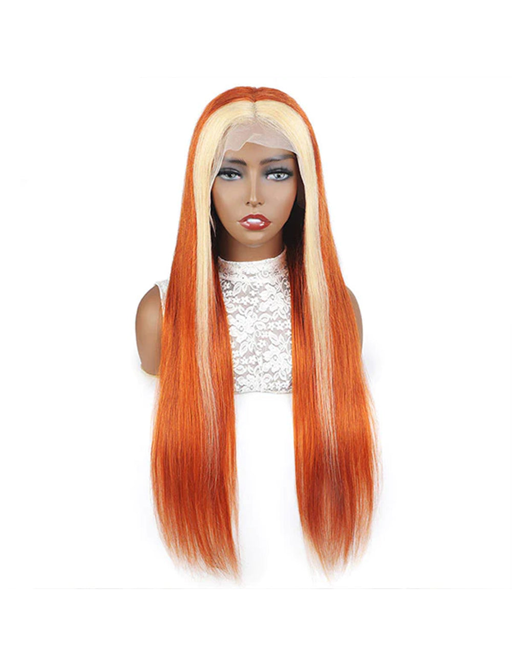 30 Inch Ginger Blonde Wig Straight Human Hair Wigs 13x4 Lace Front Wigs 200% Density-3