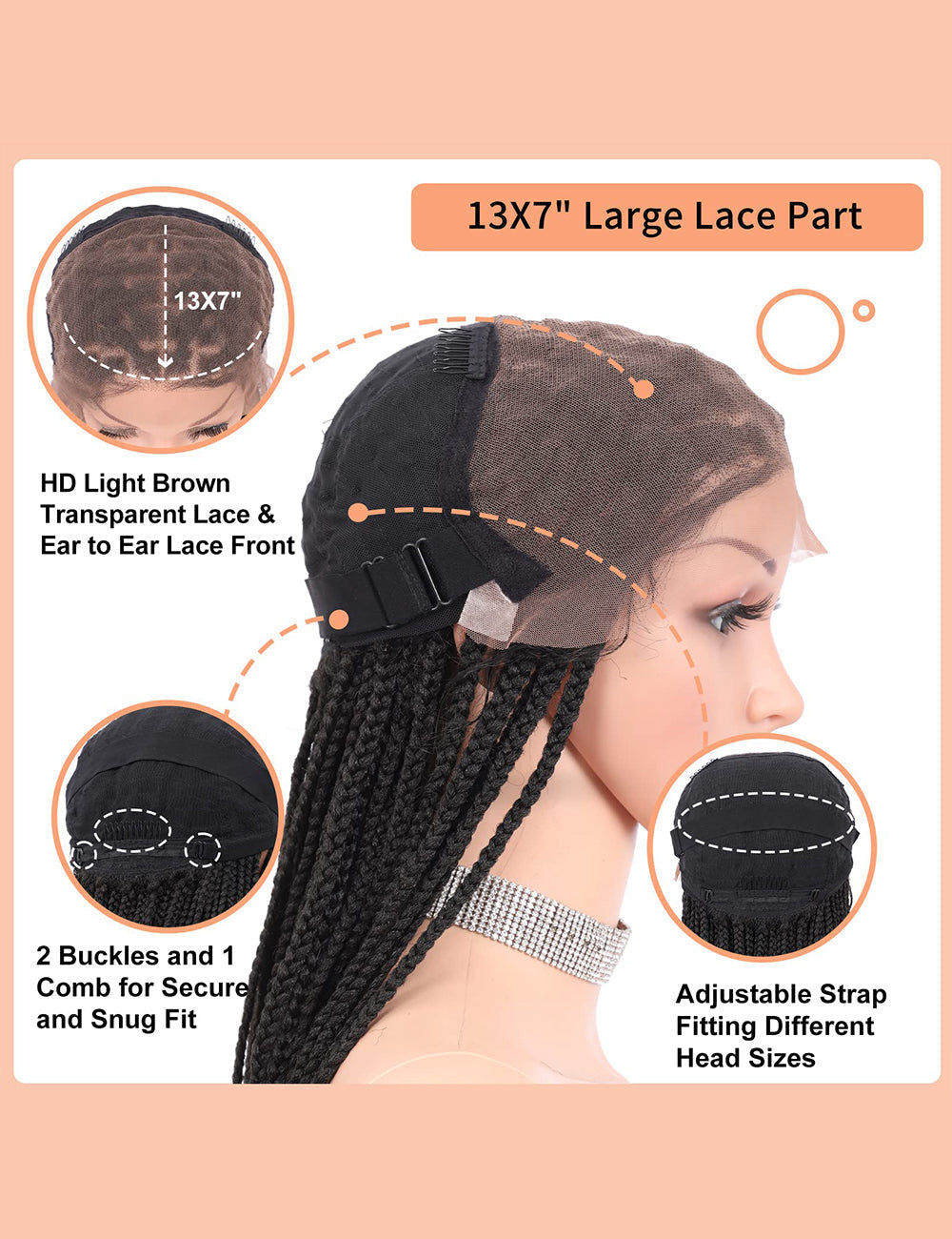 31 Inch Knotless Box Lace Front Braided Wigs-6