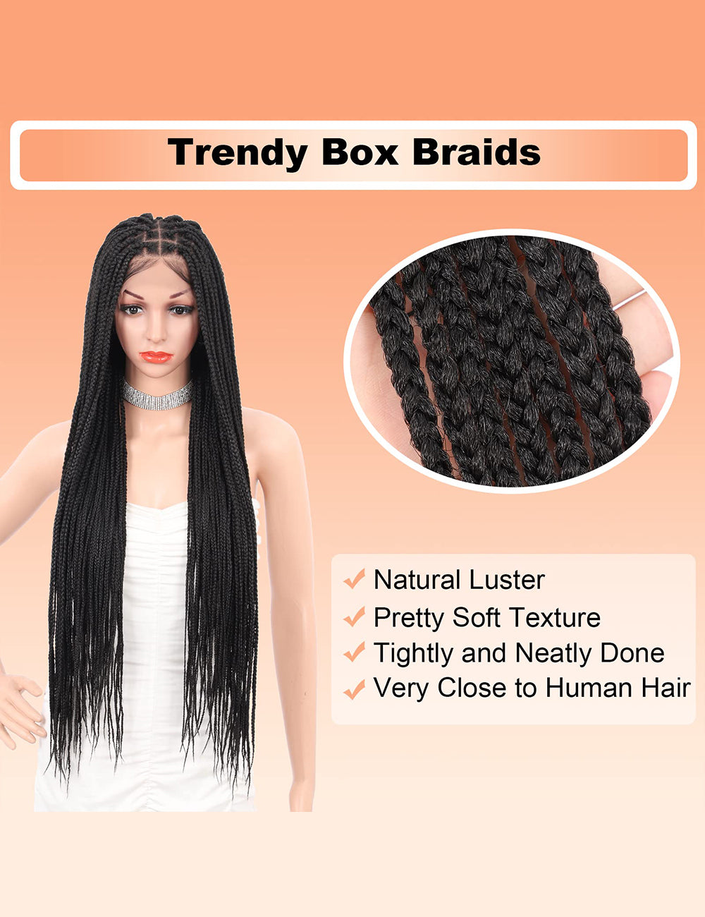 31 Inch Knotless Box Lace Front Braided Wigs-8
