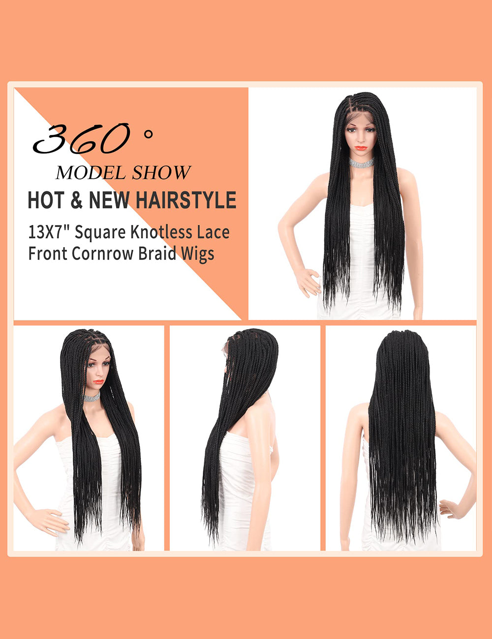 31 Inch Knotless Box Lace Front Braided Wigs-9