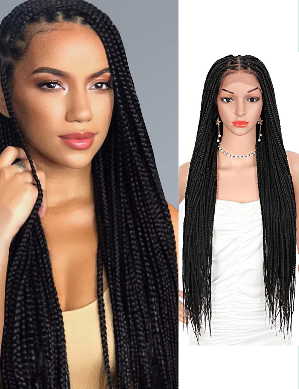 31 Inch Knotless Box Lace Front Braided Wigs