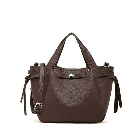 Women's Genuine Leather Minimalist Structured Tote Bag | PRUSES