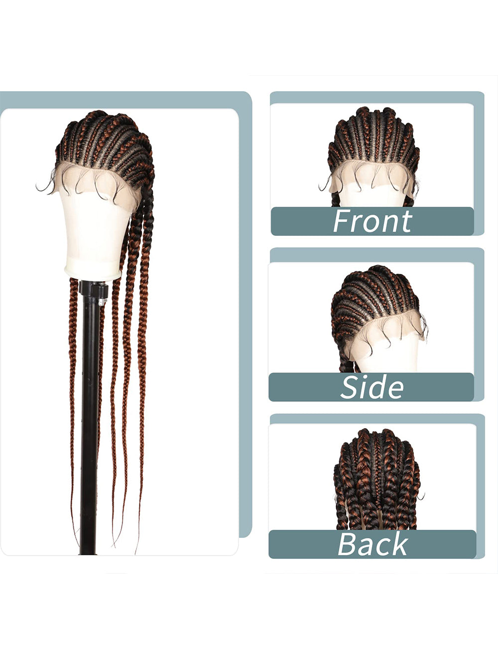 36 INCH Full Lace Front Cornrow Braided Wigs-6