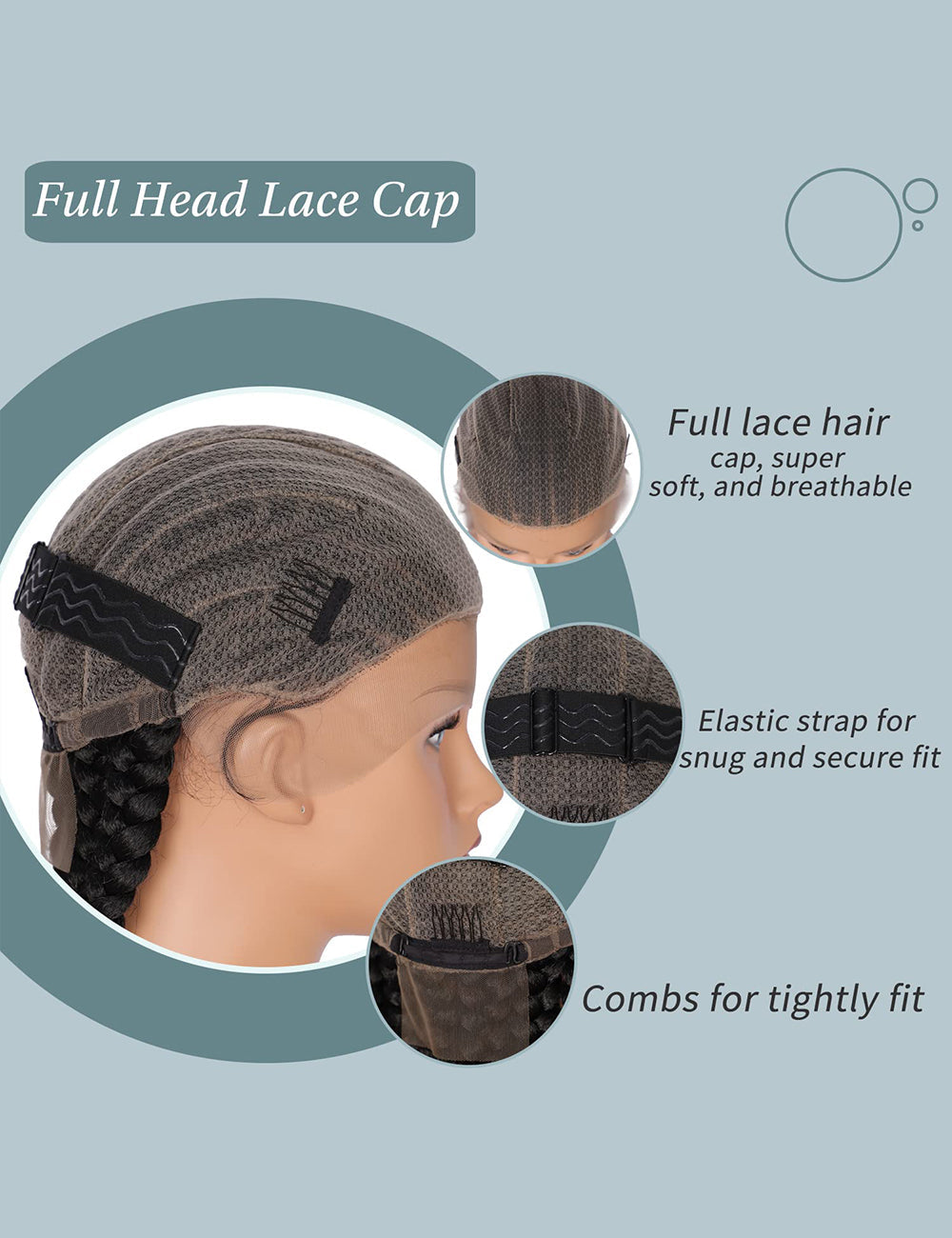 36 INCH Full Lace Front Cornrow Braided Wigs-9