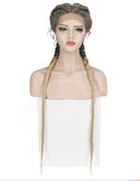 36 Inch Lace Front 2 Dutch Braids Cornrow Braided Wigs-11