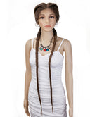 36 Inch Lace Front 2 Dutch Braids Cornrow Braided Wigs-9