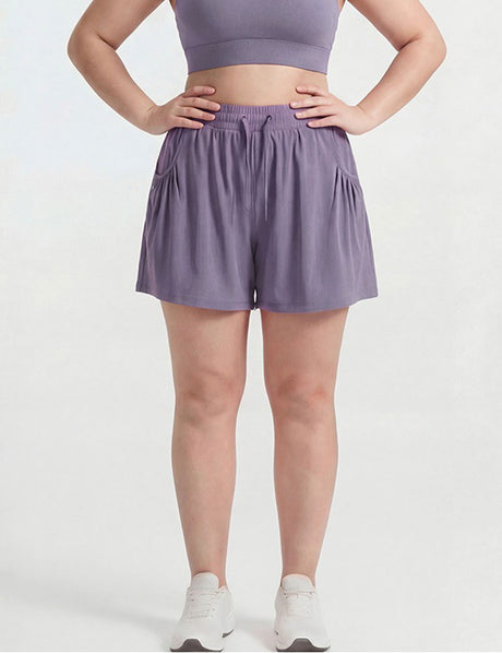 Women Plus Size Breathable Workout Shorts Loose Yoga Shorts