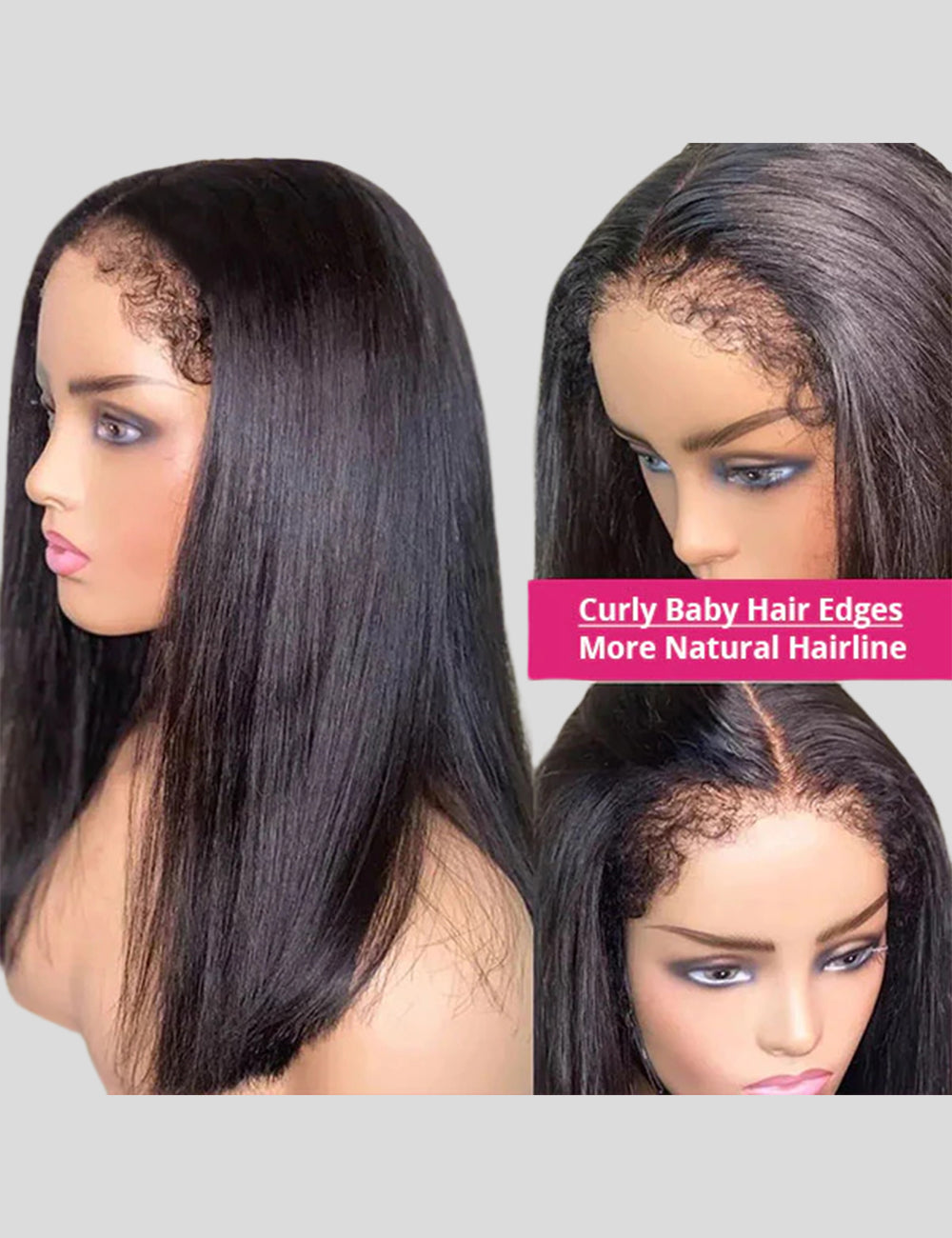 4C Edges Hairline 13x4 HD Straight Lace Frontal Wig Human Hair Wig with Realistic Hairline-5