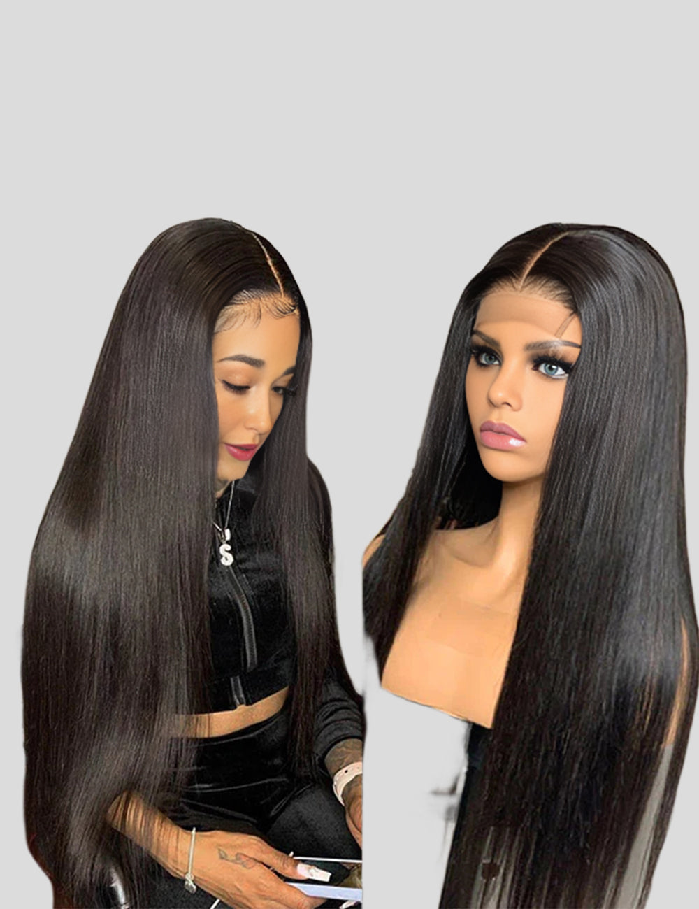 4x4 Lace Closure Wig Straight Hair Wig 250% Density 30 Inch Brazilian Human Hair Wig-2