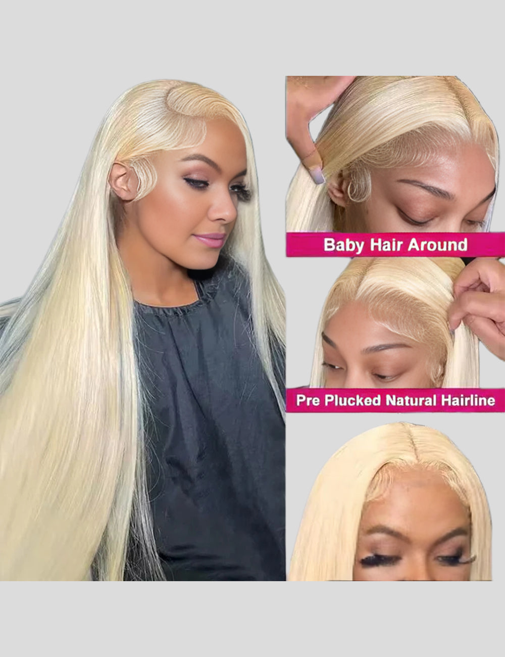 613 Blonde Frontal Wig 13x4 HD Lace Front Wig Brazilian Straight Human Hair Wigs-3