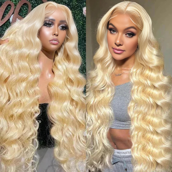 613 Blonde Wig Body Wave Human Hair Wigs 4x4 Lace Closure Wig With Natural Hairline-1