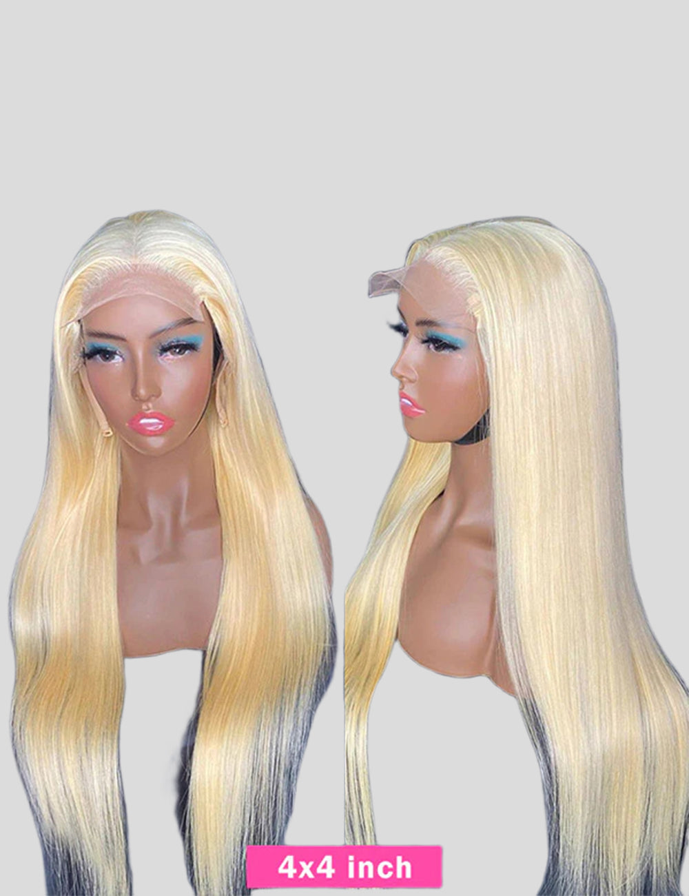613 Closure Wig Honey Blonde Lace Wig 4x4 Lace Closure Wig Straight Human Hair Wigs-1