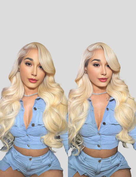 613 Lace Front Wig Honey Blonde Wig Straight Hair Wig HD Transparent Lace Wigs Body Wave Glueless Human Hair Wig-3