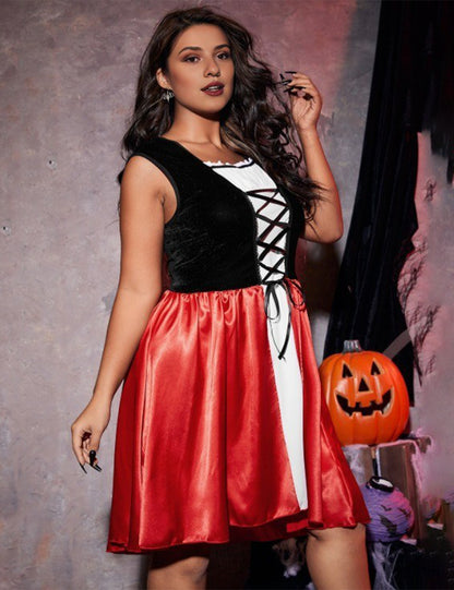 Plus Size Red Cape Witch Halloween Costume