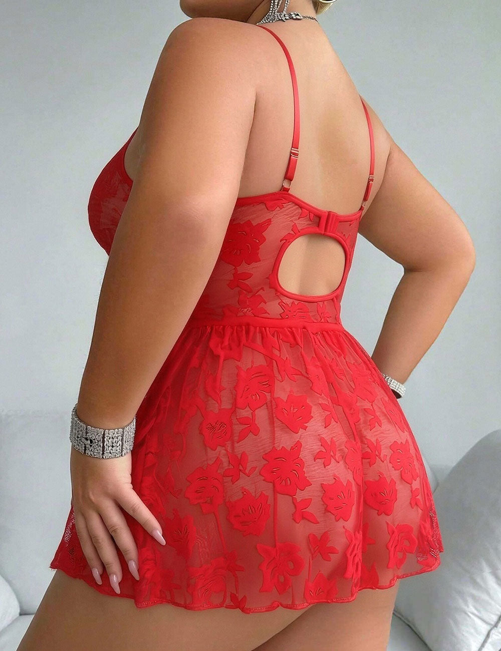 Plus Size Faux Leather Corset Lace Mini Dress