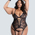 8XL Women Plus Size Lace Temptation Front Strap Garter Babydoll