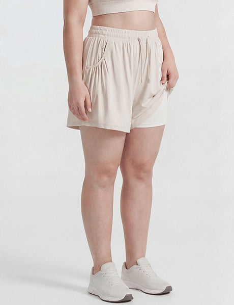 Women Plus Size Breathable Workout Shorts Loose Yoga Shorts