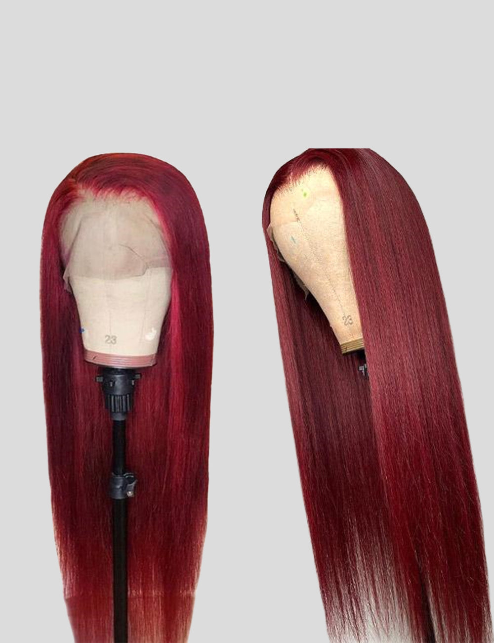 99J Lace Front Wig Burgundy Human Hair Wig Transparent HD Lace Wig Straight and Body Wave Human Hair Wigs-5