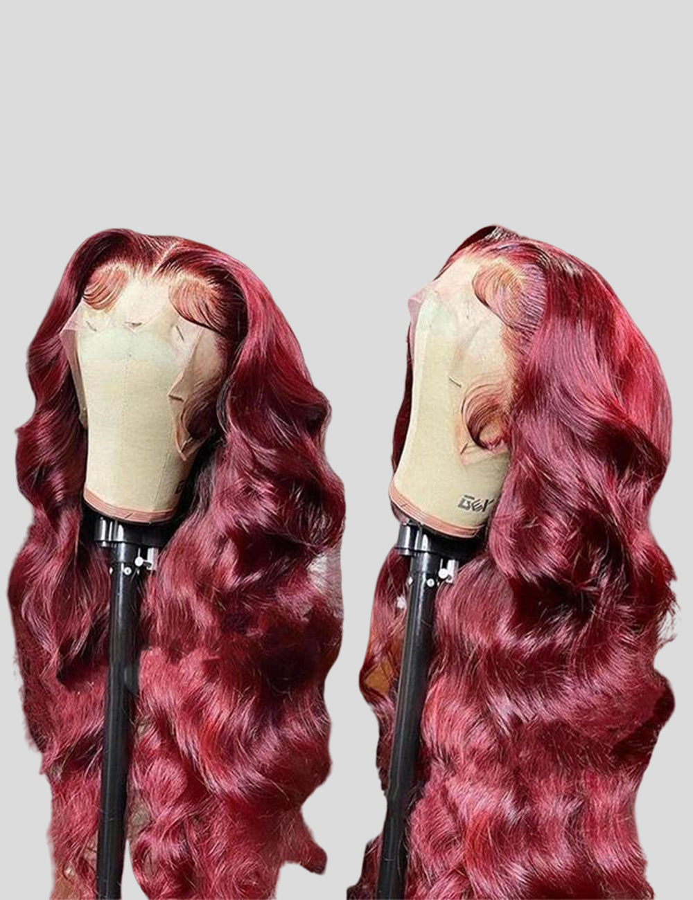 99J Lace Front Wig Burgundy Human Hair Wig Transparent HD Lace Wig Straight and Body Wave Human Hair Wigs-6