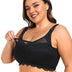 9XL Women Plus Size Black Full Cup Thin Bra for Side Breasts
