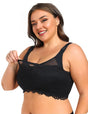 9XL Women Plus Size Black Full Cup Thin Bra for Side Breasts