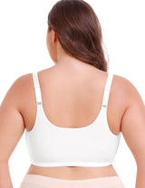 9XL Women Plus Size Front Closure Posture Wireless Back Support Bra | PRUSES-1