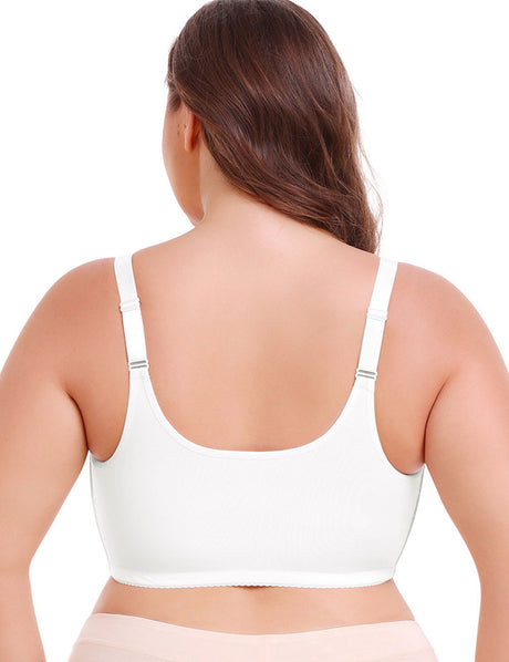 9XL Women Plus Size Front Closure Posture Wireless Back Support Bra | PRUSES-1