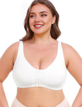 9XL Women Plus Size Front Closure Posture Wireless Back Support Bra | PRUSES