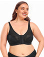 9XL Women Plus Size Lace Front Button Thin Bra | PRUSES