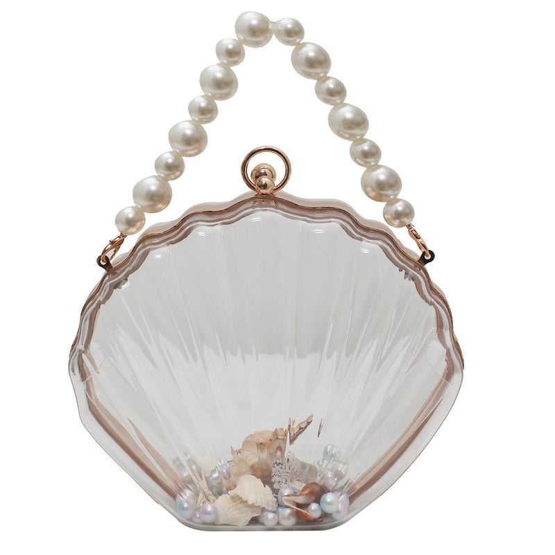 Acrylic Pearl Strap Transparent Clutch Bags Small Clear Purse| PRUSES