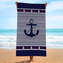 Anchor Print Beach Swimming Towel | PRUSES