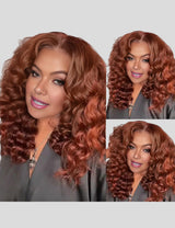 Auburn Hair HD Lace Frontal Wigs Human Hair Loose Deep Wave Wig With Baby Hair-1