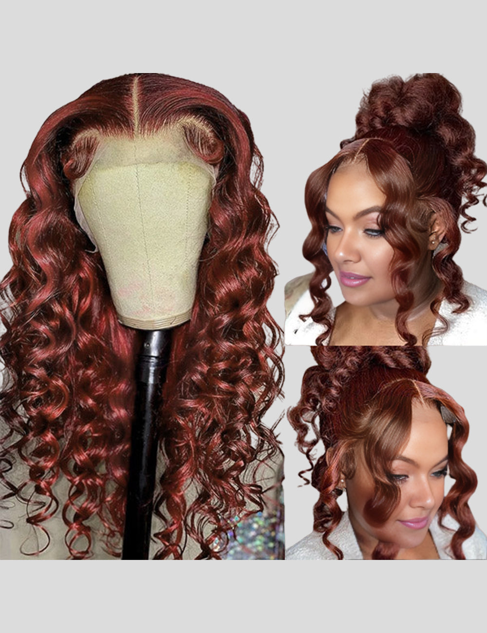 Auburn Hair HD Lace Frontal Wigs Human Hair Loose Deep Wave Wig With Baby Hair-5