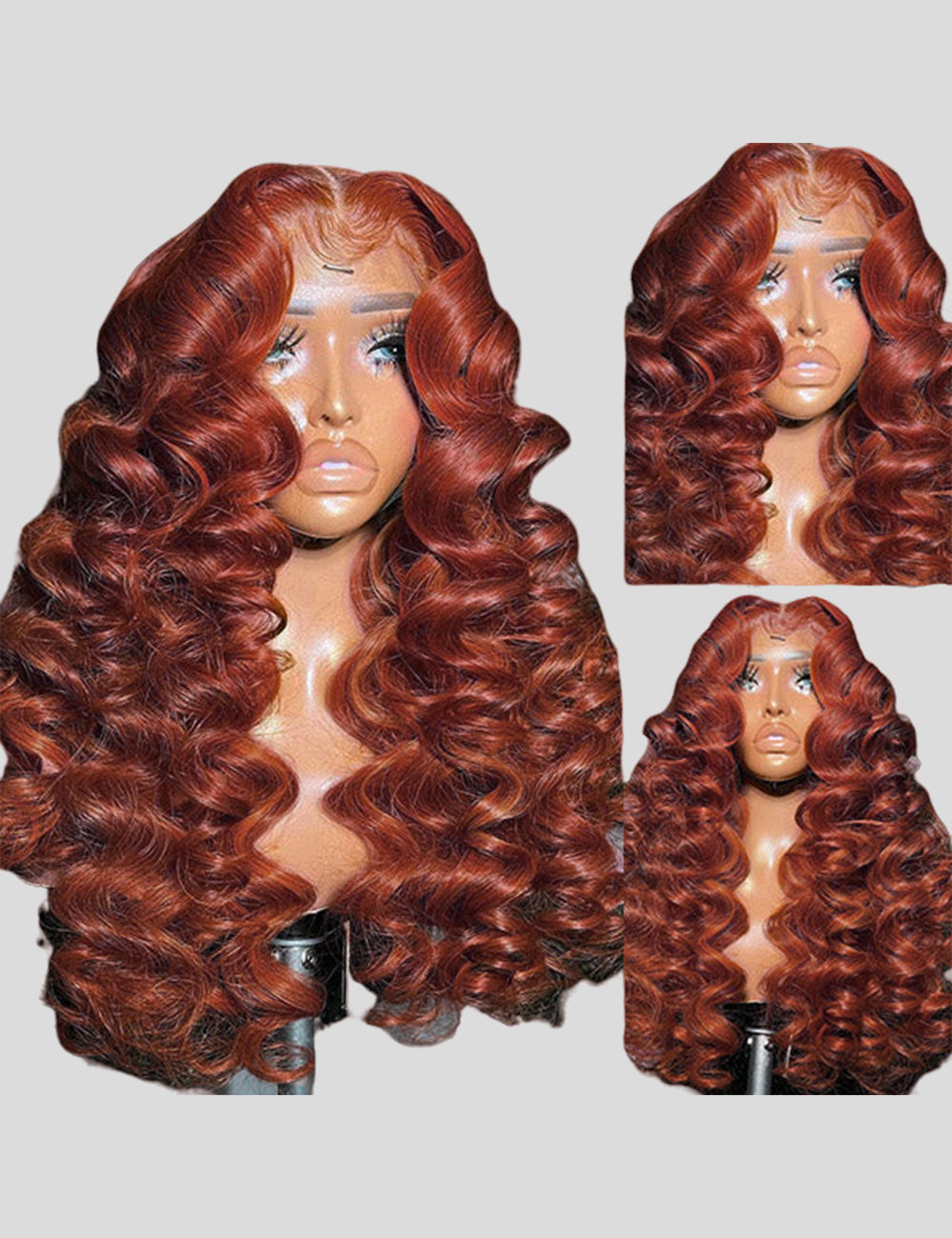 Auburn Hair HD Lace Frontal Wigs Human Hair Loose Deep Wave Wig With Baby Hair-6