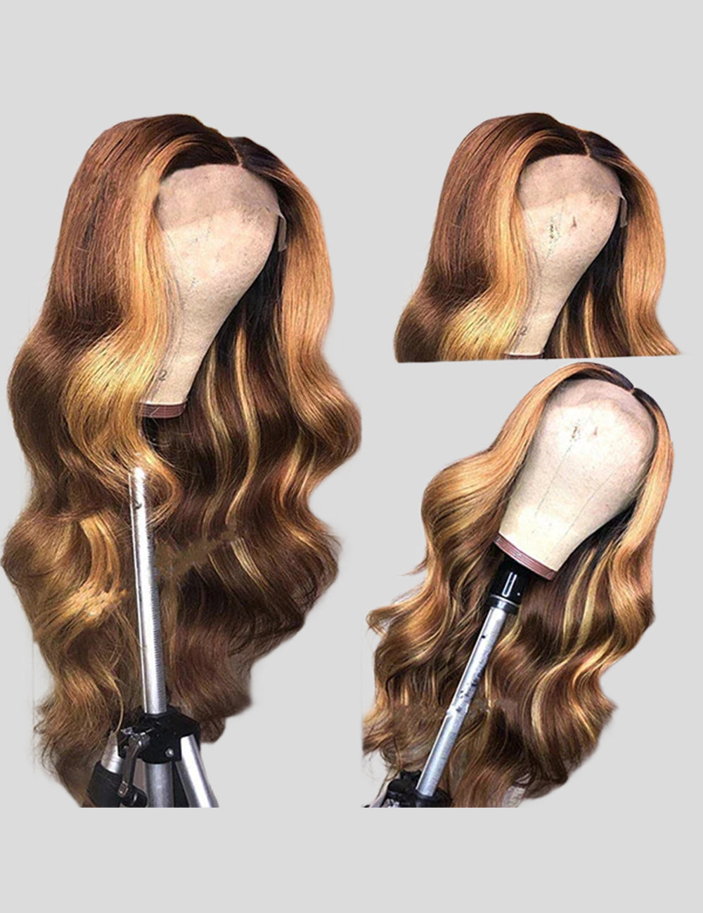 Balayage Highlight Wig 13x4 Lace Front Wig Body Wave Lace Frontal Human Hair Wigs P4/27-5
