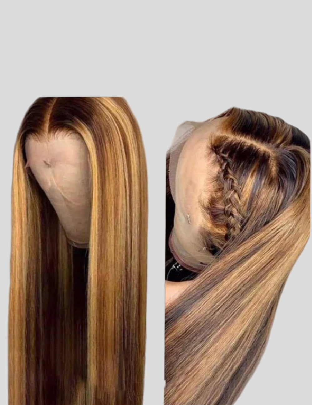 Balayage Highlight Wig Glueless Straight Human Hair Wigs 13x4 Lace Frontal Wig-5