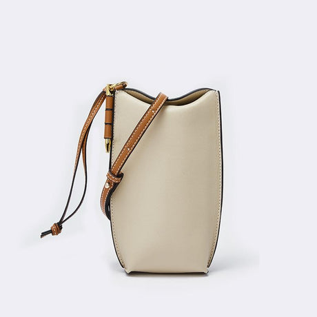 Beige Retro Cell Phone Bags Crossbody Wallet Purses