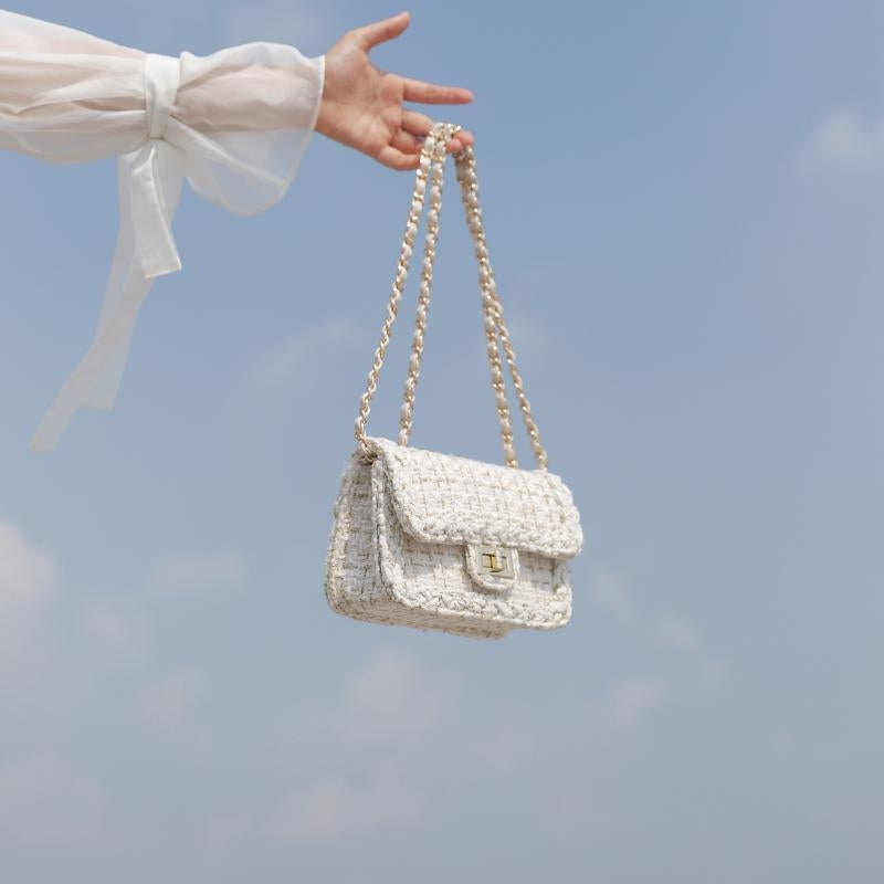 Beige_Tweed_Crossbody_Chain_Bags_Shoulder_Satchel_P_2