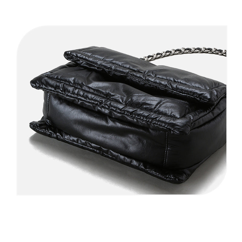 Black Chain Pillow Bags Women's Large Shoulder Bag-3