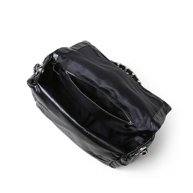 Black Chain Pillow Bags Women's Large Shoulder Bag-4